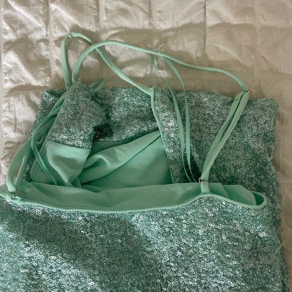 Susana Monaco blue mermaid sequin slip mini dress - Picture 7 of 11